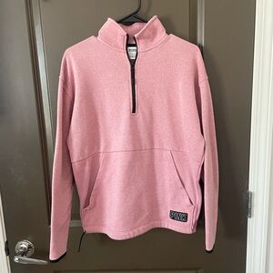 PINK Victoria's Secret Pink Quarter-Zip Sweatshirt Pink Logo on Back Size XS